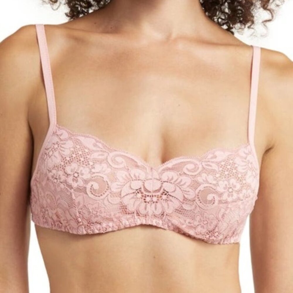 NWT We are HAH Hook Up Wireless Demi Bra In Dusty Rose Pink Size 32-40DD NEW